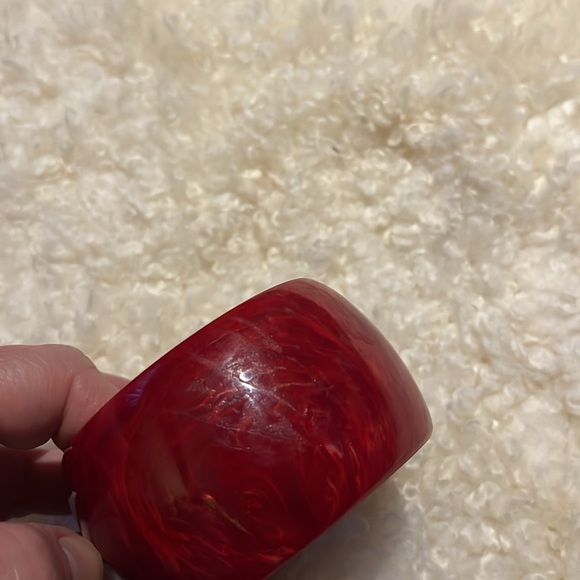 Vintage WIDE cuff bracelet RED - Picture 3 of 9